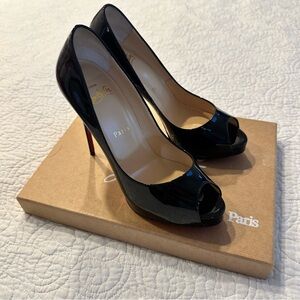 Christian Louboutin Black Peep Toe Heels
